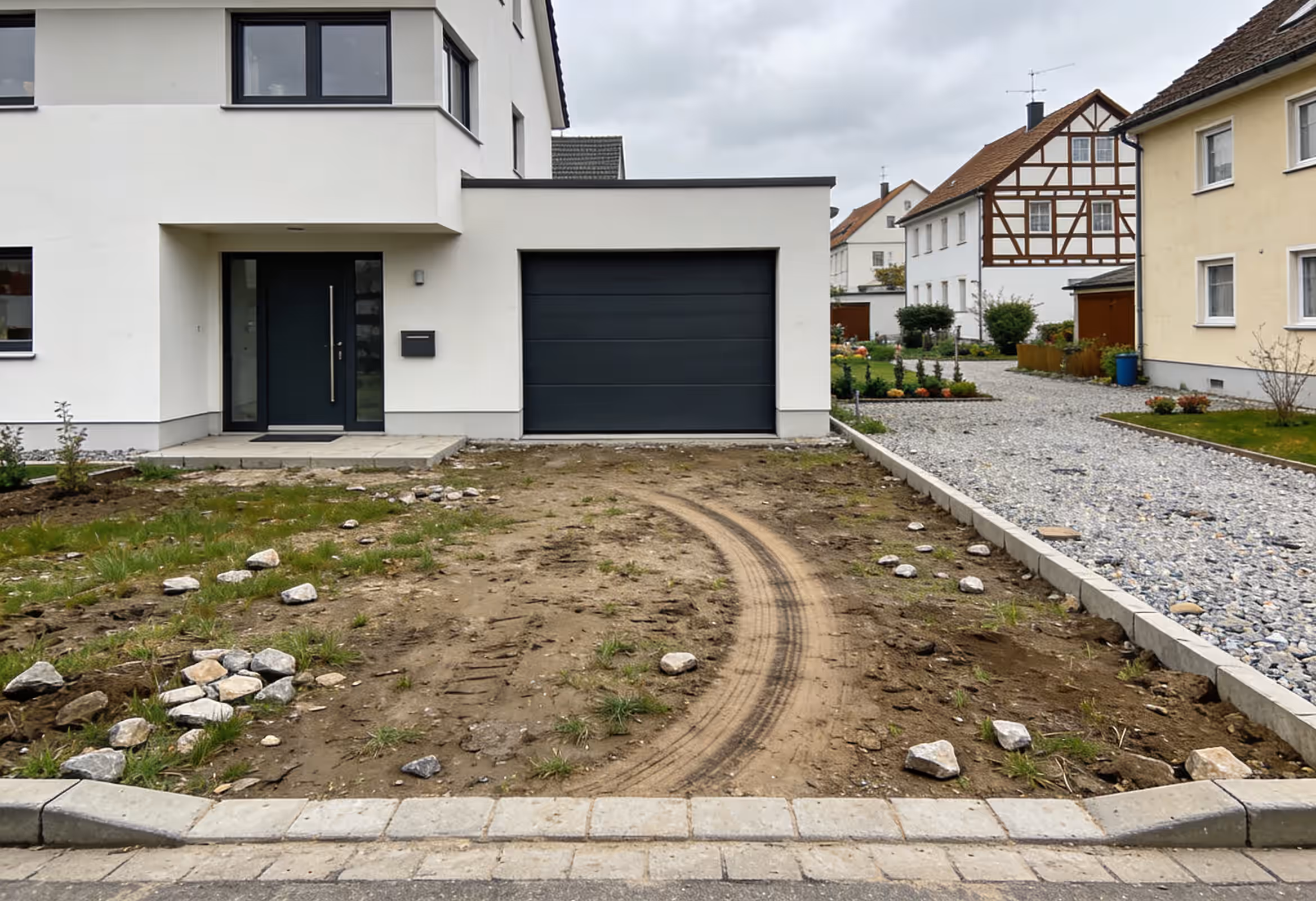 Vorher: Privatzufahrt-Neuanlage in Wiblingen