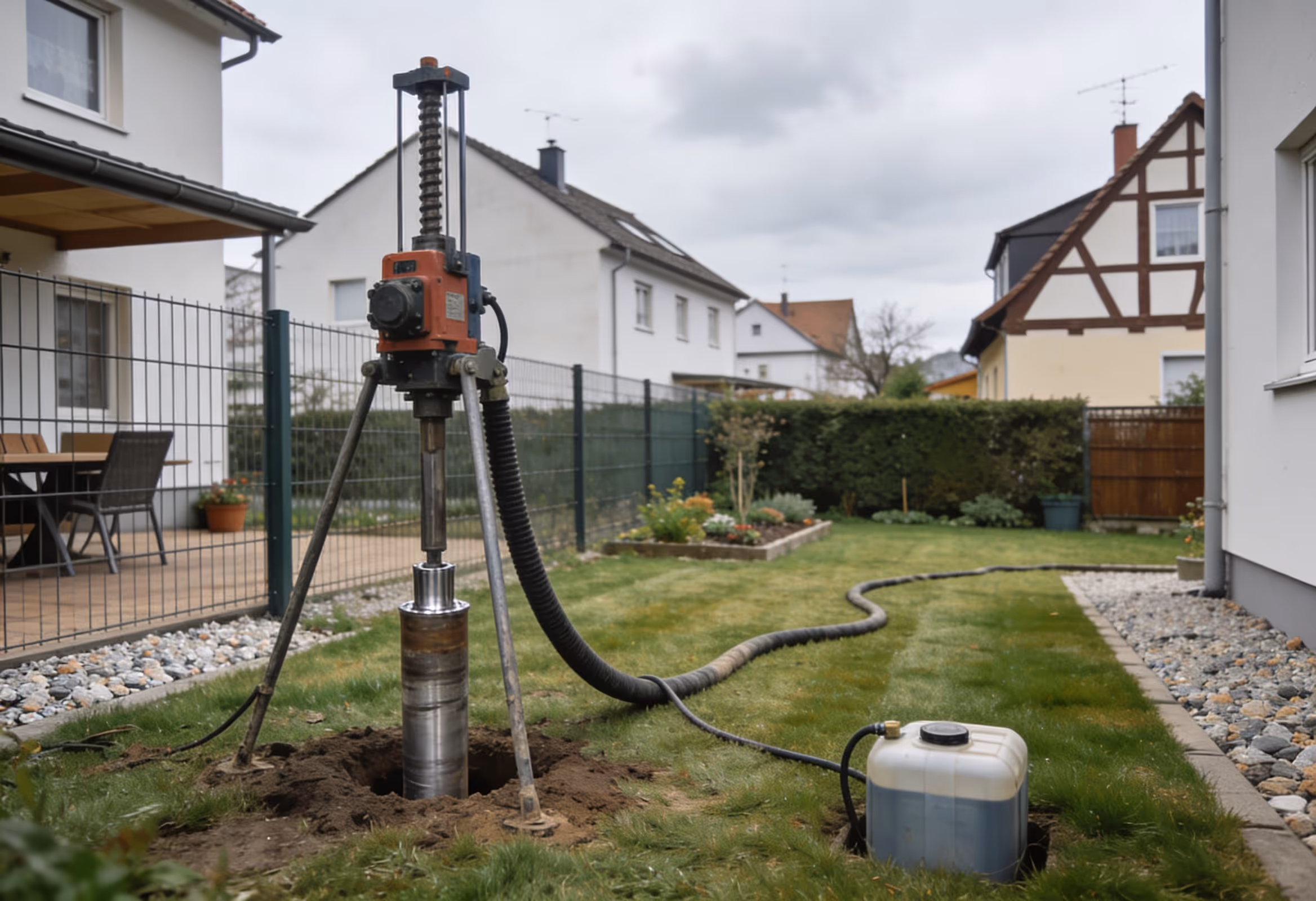 Spülbohrung für einen Gartenbrunnen in Ulm